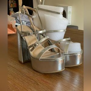 Silver Platform Heels (New)